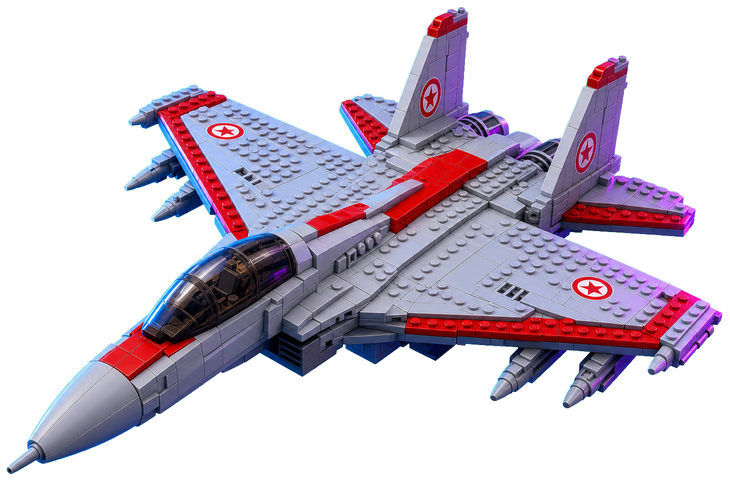 A brick-built fighter jet