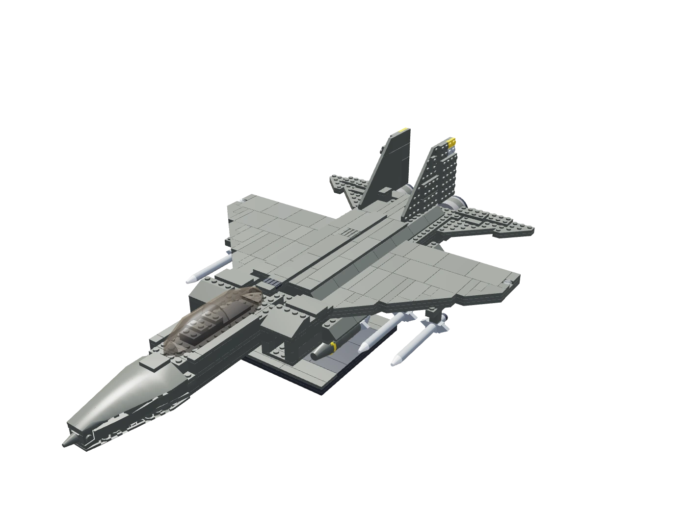 F-15E Strike Eagle brick model in its JDAM and AMRAAM configuration