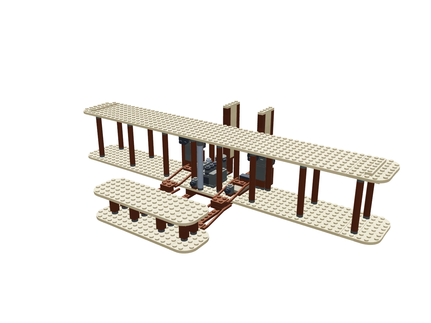 Wright Flyer — Kitty Hawk, rendered from the completed brick model